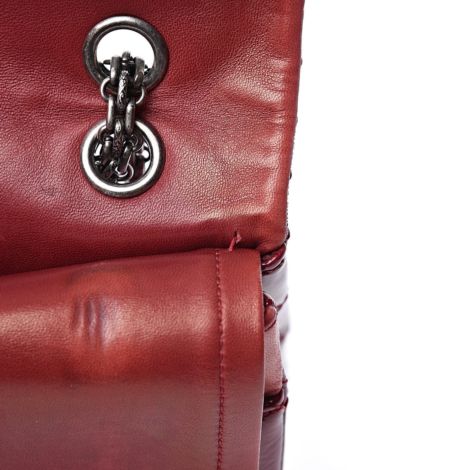 Chanel Distressed Patent Quilted 2.55 Reissue 227 Flap Red 12 of 18