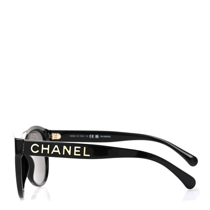 Chanel Acetate Pantos Logo Polarized Sunglasses 5458 Black 3 of 8