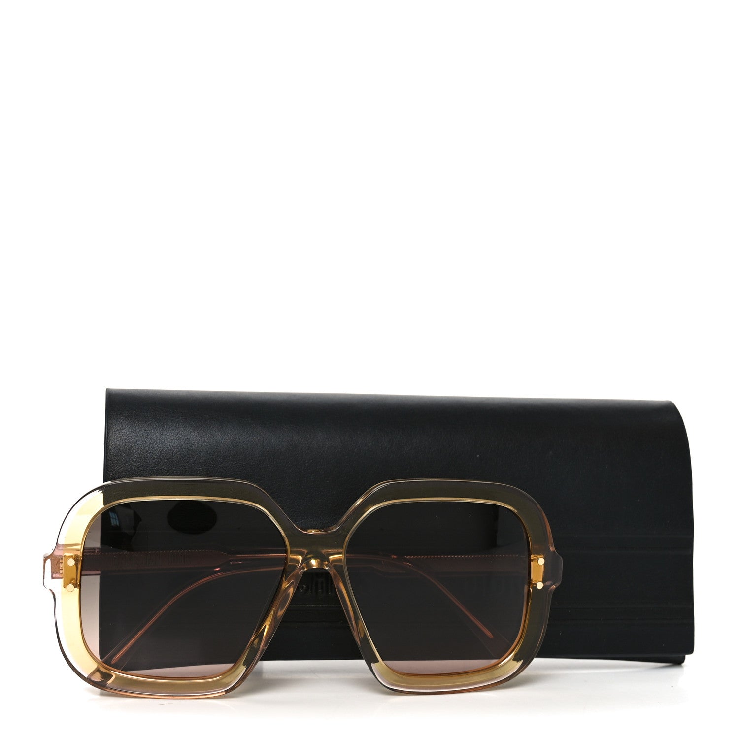 Christian Dior Acetate Cannage DiorHighlight S1I Square Sunglasses Yellow Shiny Purple 7 of 7