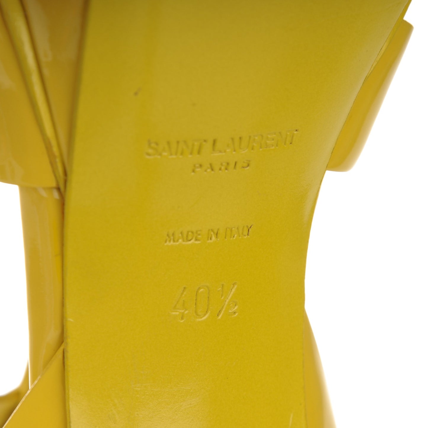 Vitello Vernice Tribute 75 Platform Sandals 40.5 Citron
