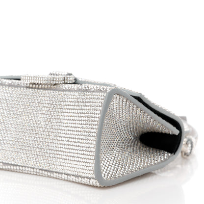 Balenciaga Strass Suede Hourglass Top Handle Bag XS Smoke Grey Crystal 10 of 12