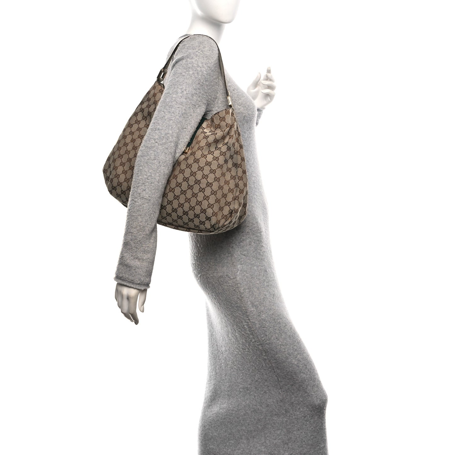 Monogram Large New Ladies Web Hobo Off White
