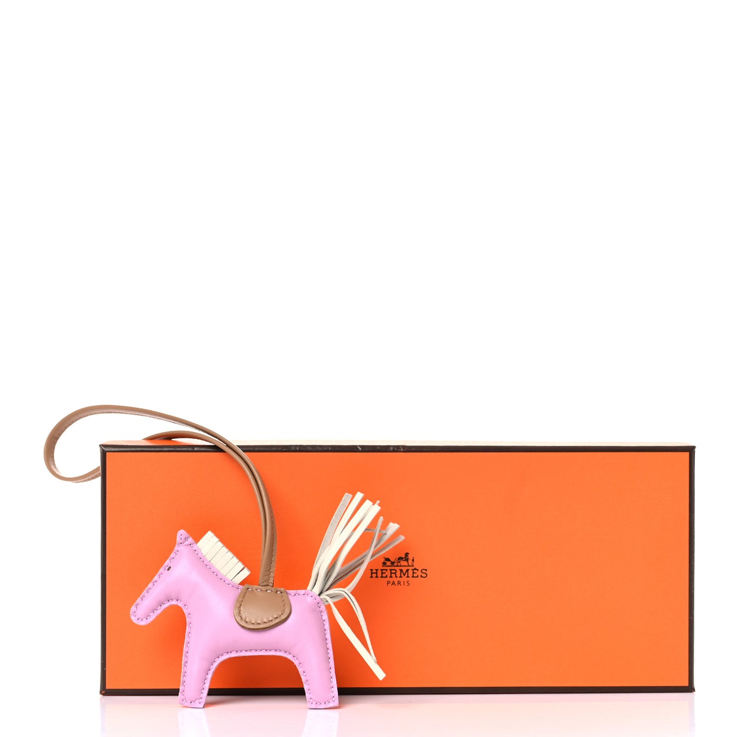 Milo Lambskin Grigri Rodeo Horse Bag Charm PM Mauve Sylvestre Craie Chai