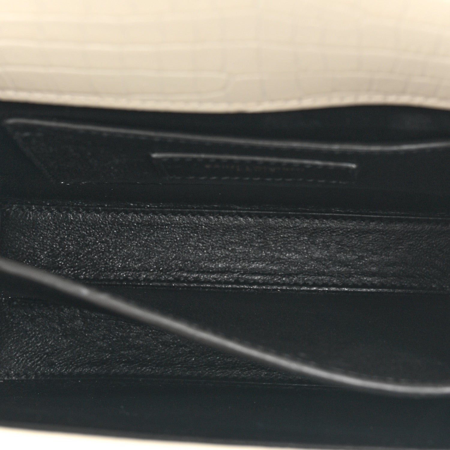 Saint Laurent Crocodile Embossed Mini Classic Monogram Cassandra Top Handle Crema Soft 6 of 11