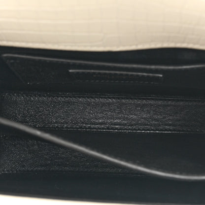 Saint Laurent Crocodile Embossed Mini Classic Monogram Cassandra Top Handle Crema Soft 6 of 11