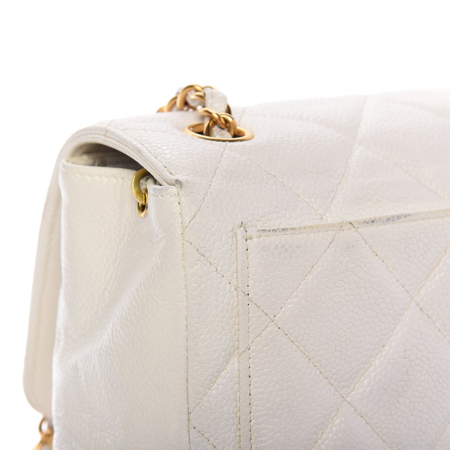 Caviar Quilted Small Flap White