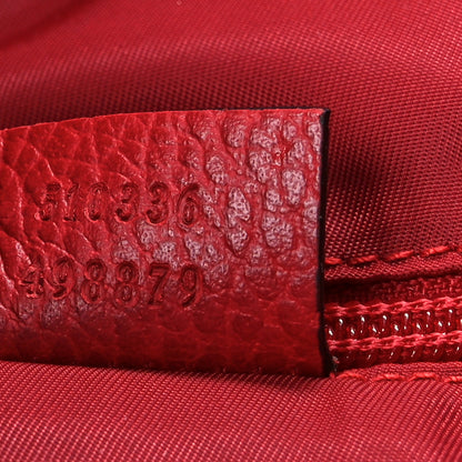 Gucci Nylon Monogram Dollar Calfskin Medium Light Double Buckle Backpack Vibrant Red 7 of 9