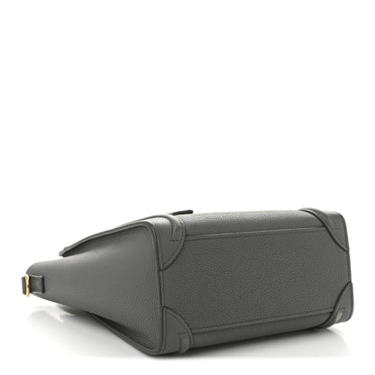 Celine Drummed Calfskin Nano Luggage Kohl 4 of 12