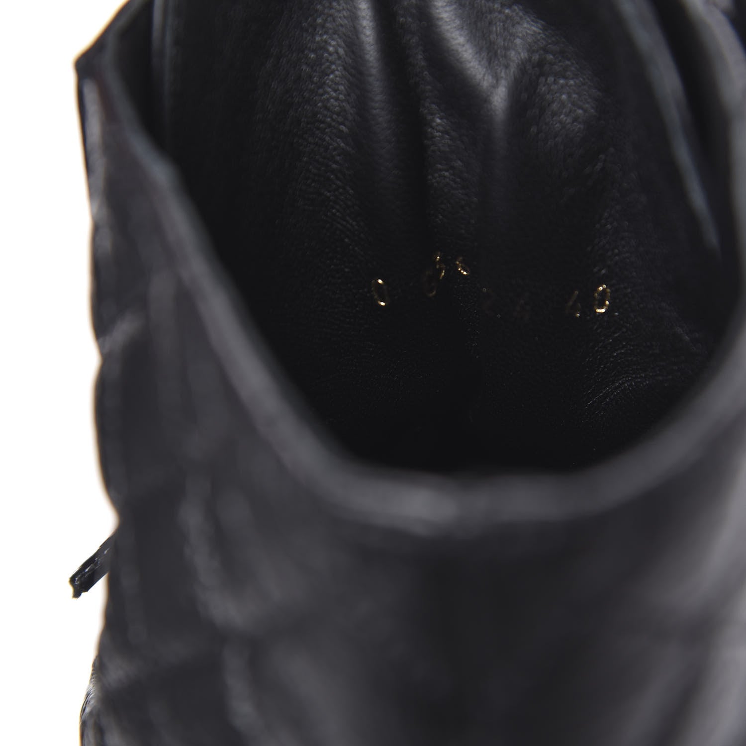 Chanel Shiny Goatskin Calfskin Quilted Lace Up Combat Boots 40 Black 9 of 10
