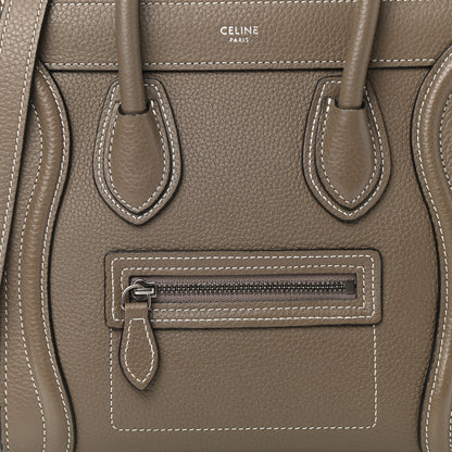 Celine Drummed Calfskin Nano Luggage Souris 10 of 12
