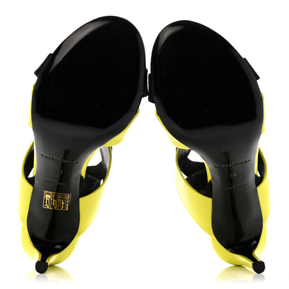 Balenciaga Chevreau Brilliant Elastic Sandals 38 Jaune Acid Black 6 of 9