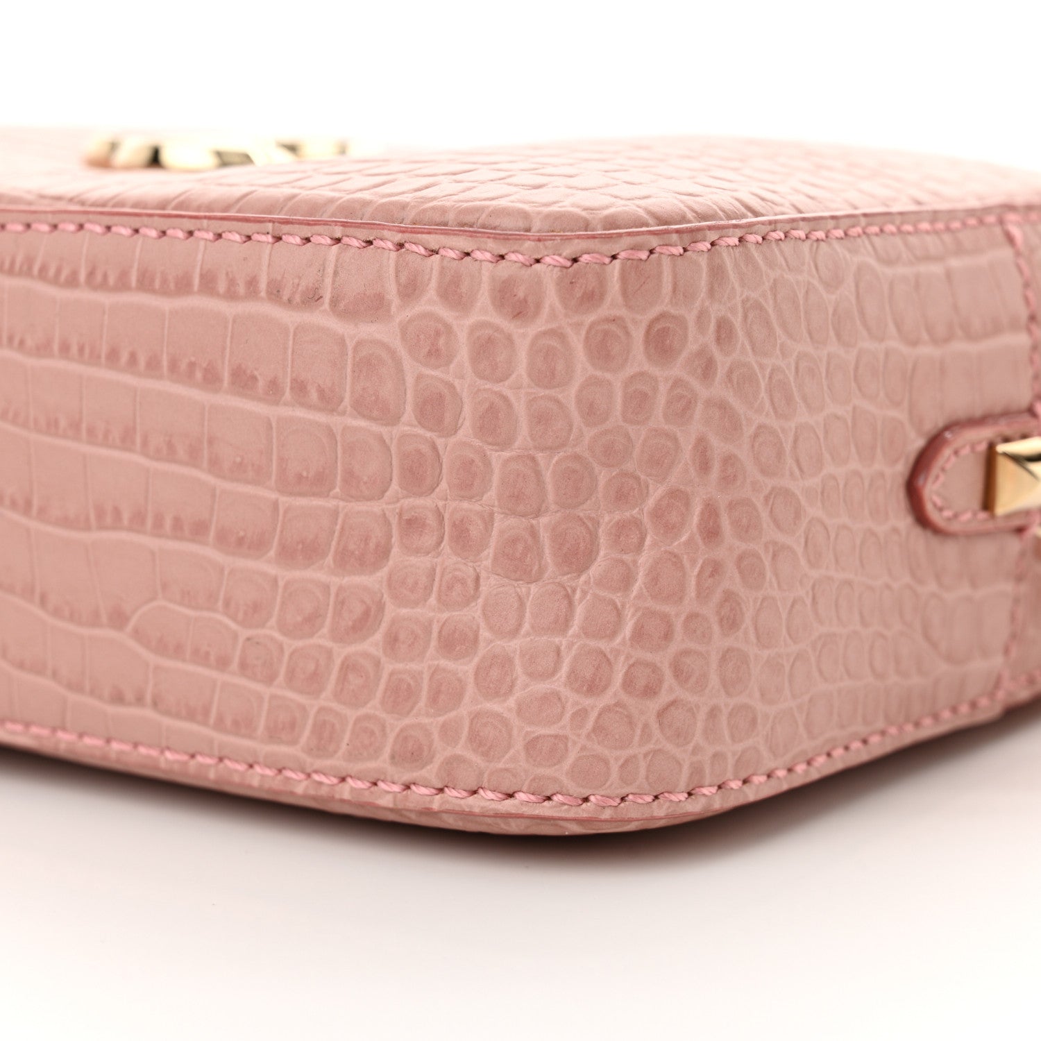 Jimmy Choo Calfskin Crocodile Embossed Varenne Camera Bag Blush 9 of 10