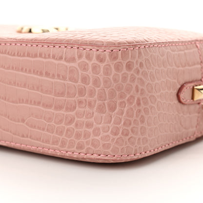 Jimmy Choo Calfskin Crocodile Embossed Varenne Camera Bag Blush 9 of 10