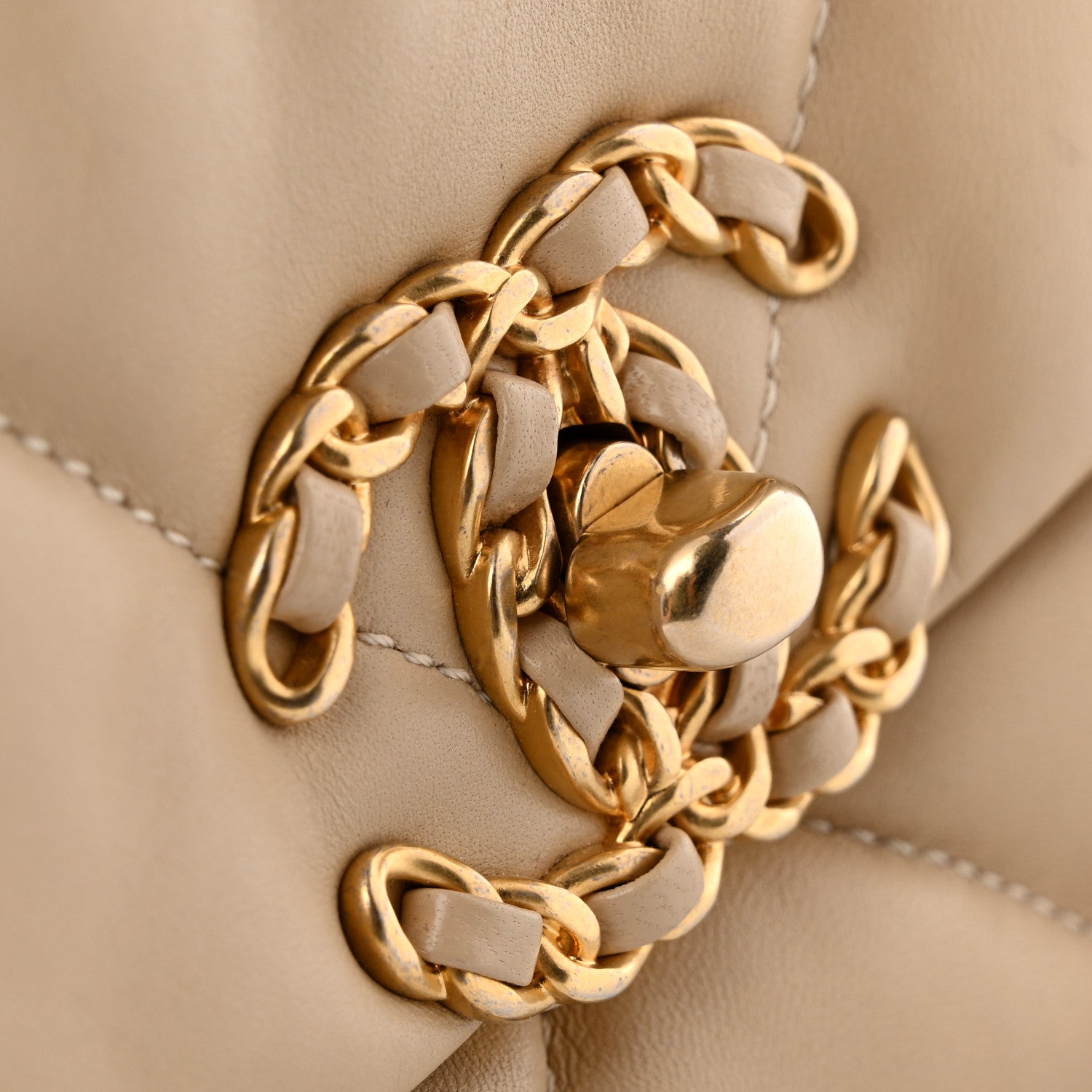 Chanel Lambskin Quilted Medium Chanel 19 Flap Beige 11 of 12