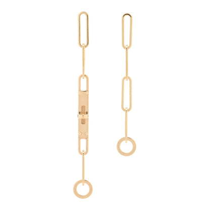Hermes 18K Yellow Gold TPM Kelly Chaine Earrings 1 of 4