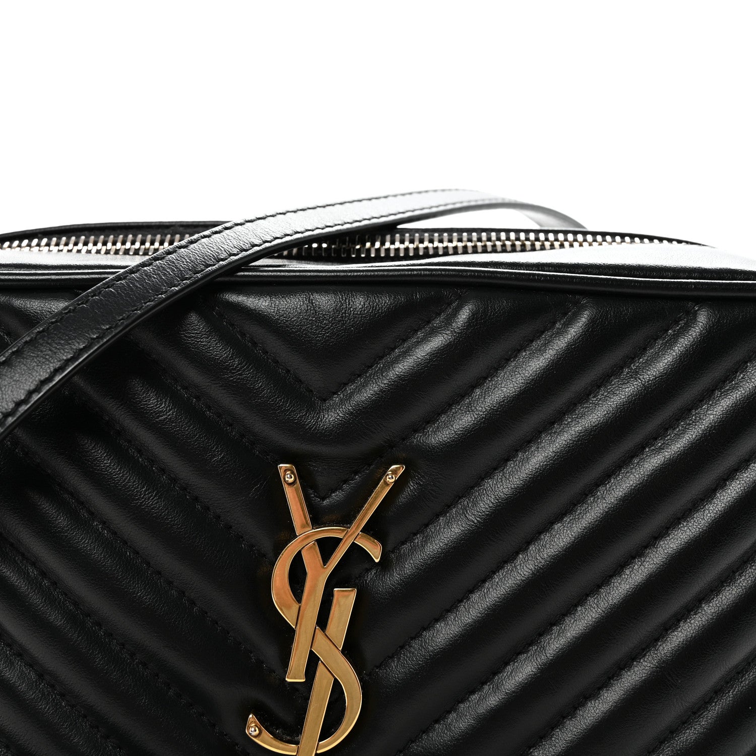 Saint Laurent Calfskin Matelasse Monogram Lou Camera Bag Black 8 of 10