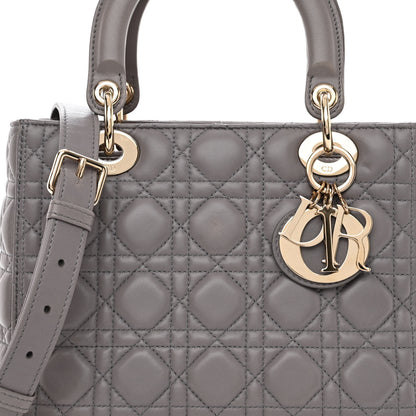 Christian Dior Lambskin Cannage Medium Lady Dior Grey 7 of 9