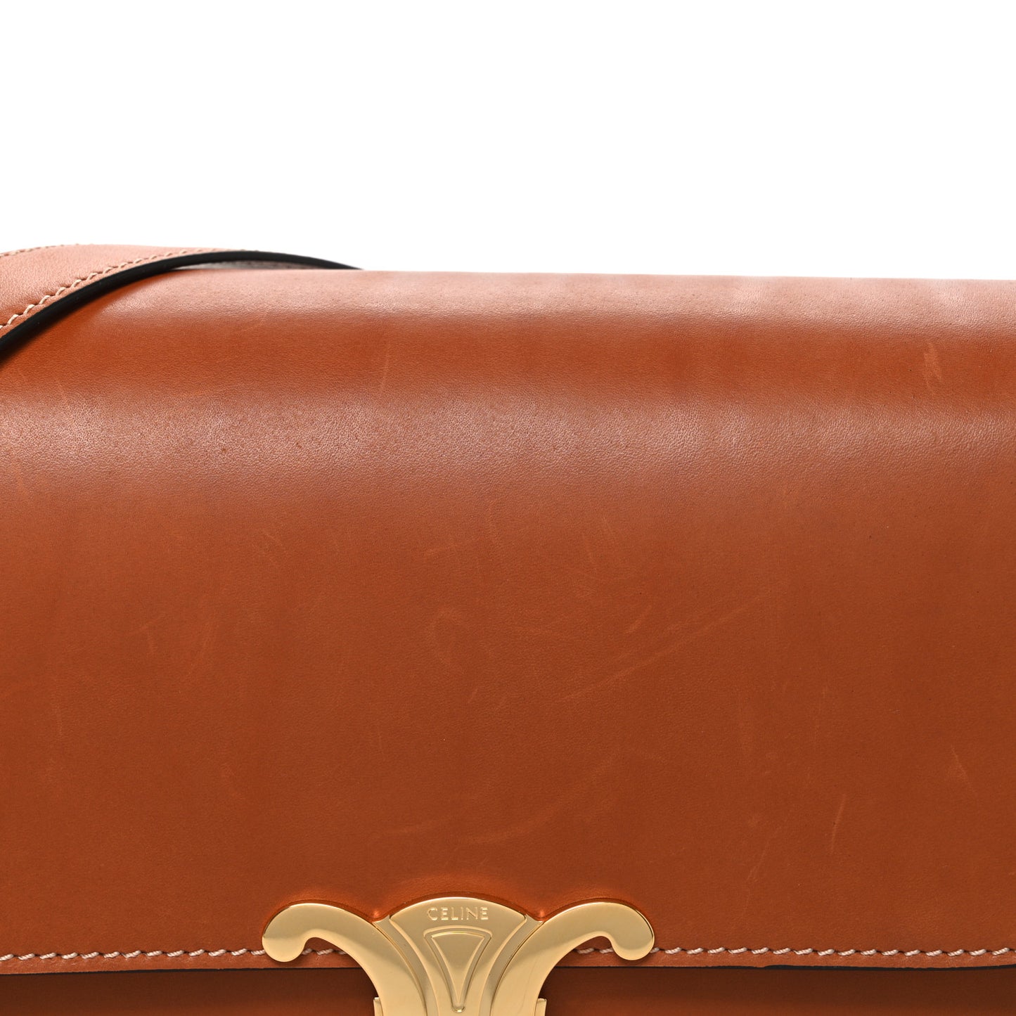 Natural Calfskin Medium Triomphe Tan