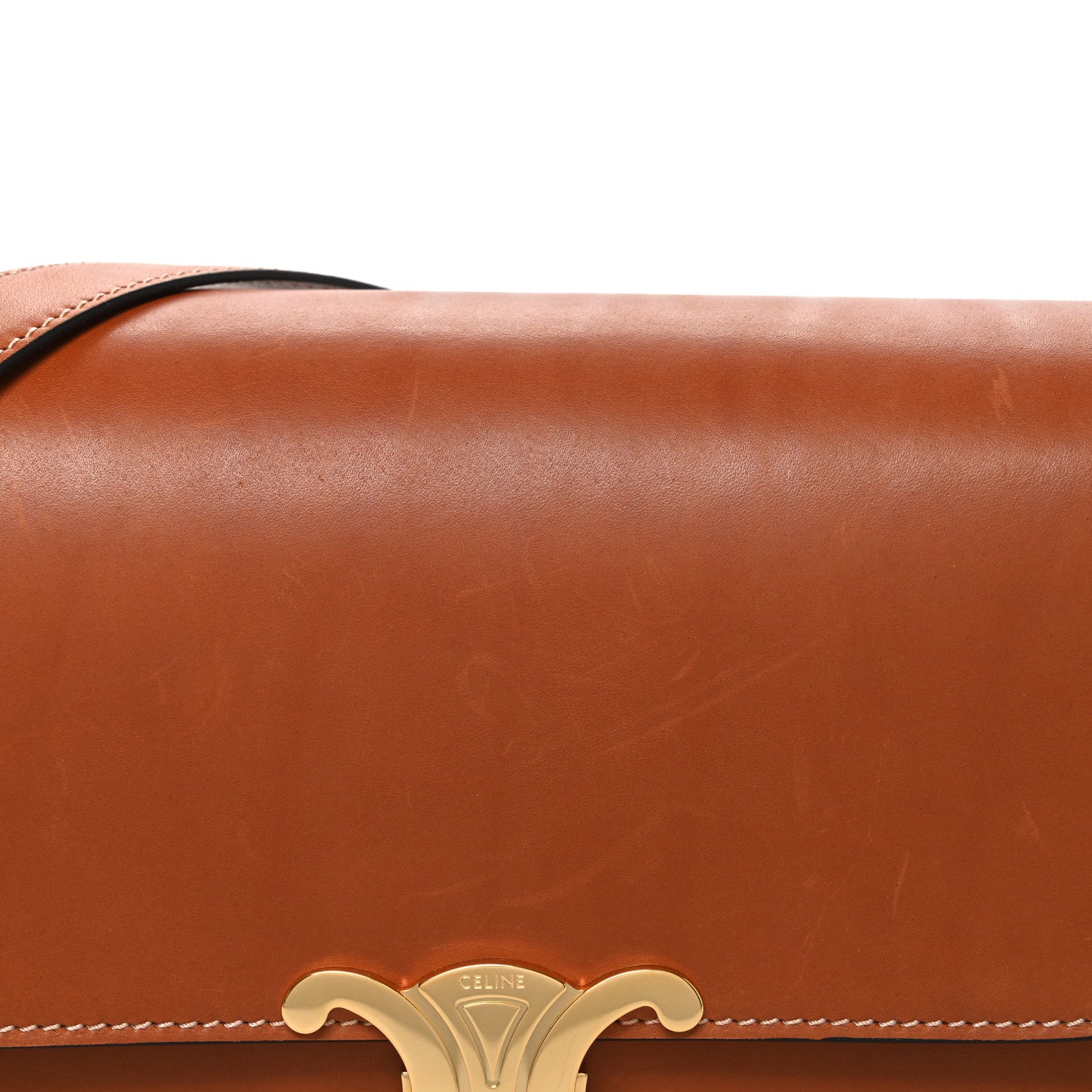 Celine Natural Calfskin Medium Triomphe Tan 8 of 10