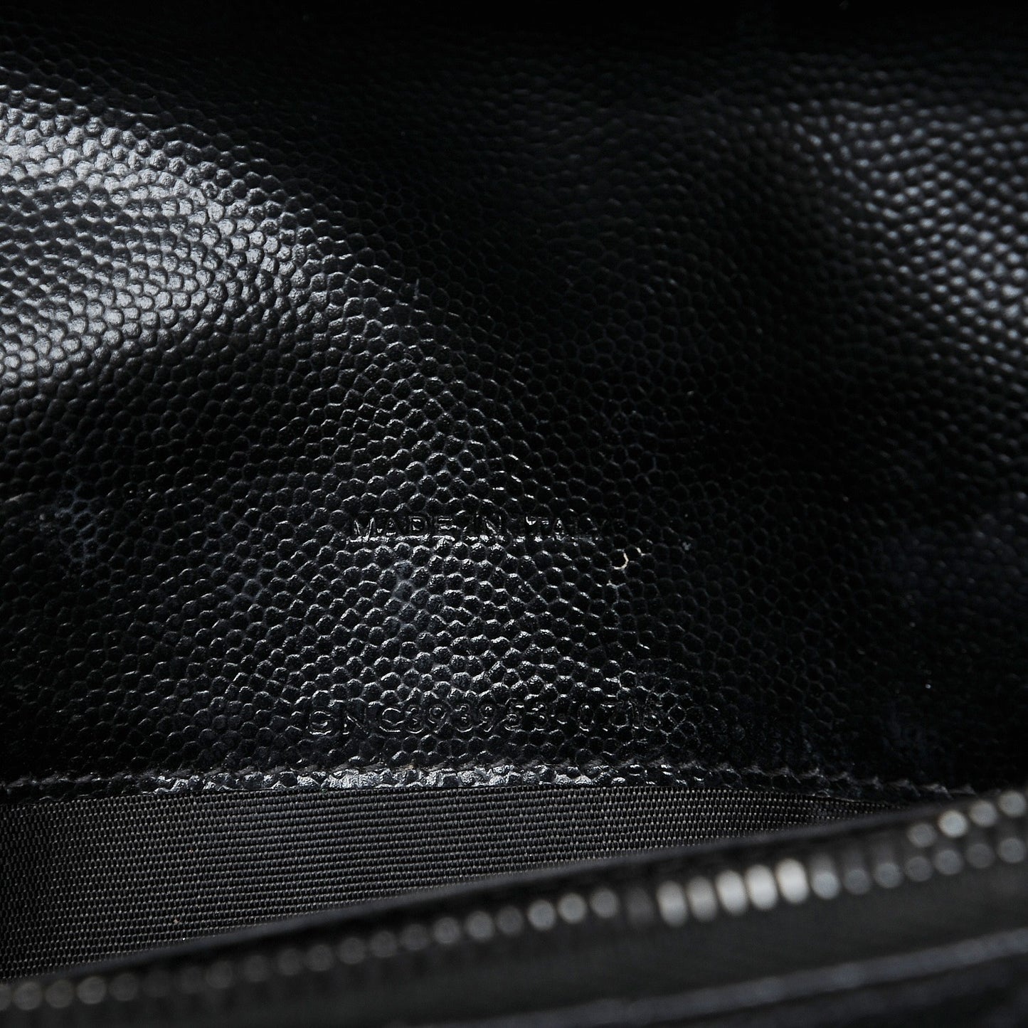 Grain De Poudre Matelasse Chevron Monogram Envelope Chain Wallet Black
