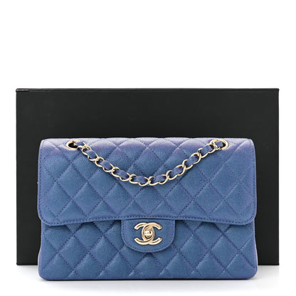 Chanel Iridescent Caviar Quilted Small Double Flap Dark Blue 11 of 11