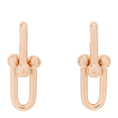 Tiffany 18K Rose Gold Large HardWear Link Earrings 1 of 5