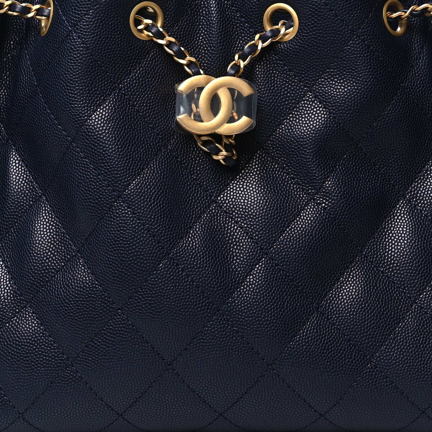 Caviar Quilted Small Chanel 25 Handbag Dark Navy