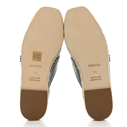Hermes Goatskin Feria Espadrille 35 Black 5 of 9