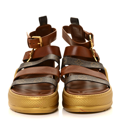 Louis Vuitton Calfskin Monogram LV Archlight Sandal 41 Gold 2 of 9