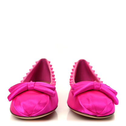 Valentino Garavani Satin Nappa Rockstud Ballerina Flats 37 Fuchsia 3 of 9