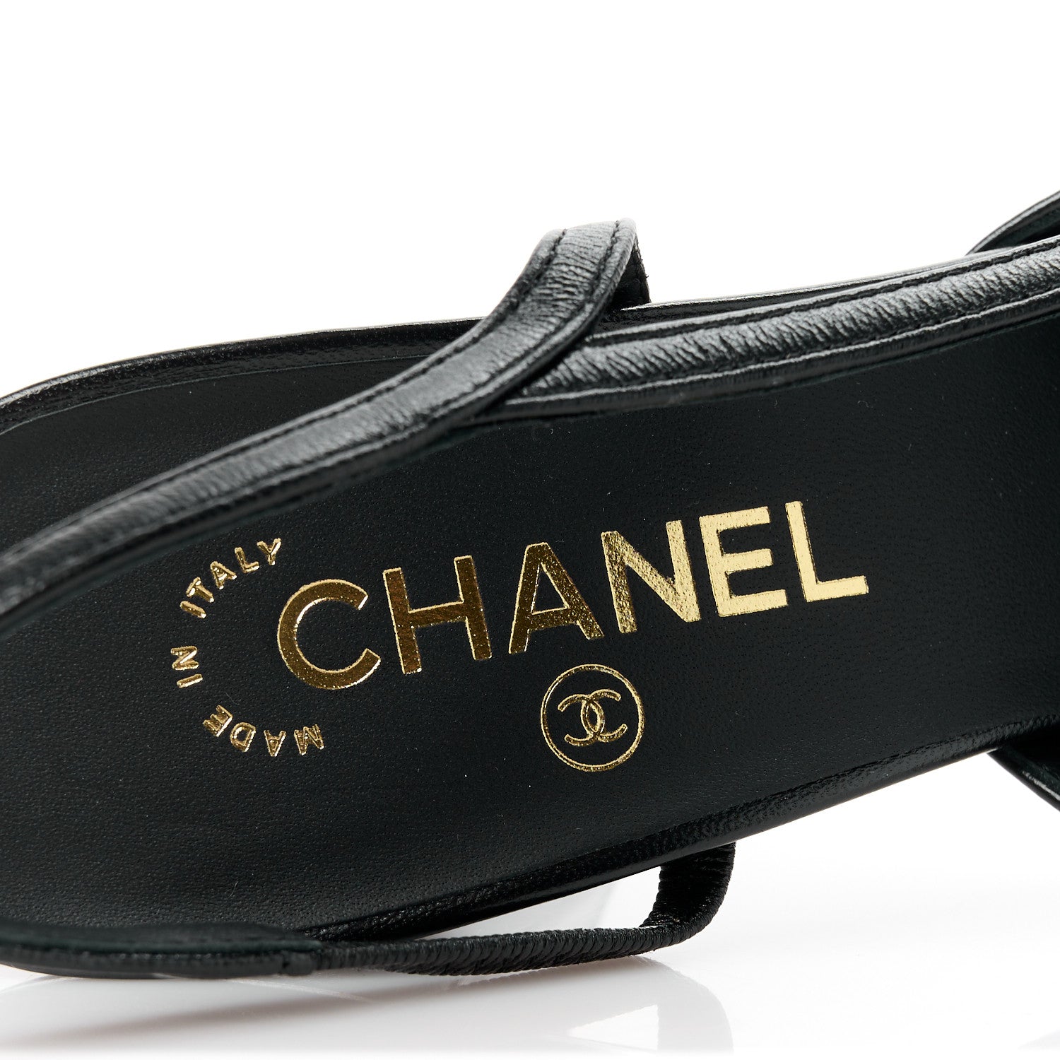 Chanel Lambskin Grosgrain Cap Toe CC Slingback Pumps 39 Black 7 of 9