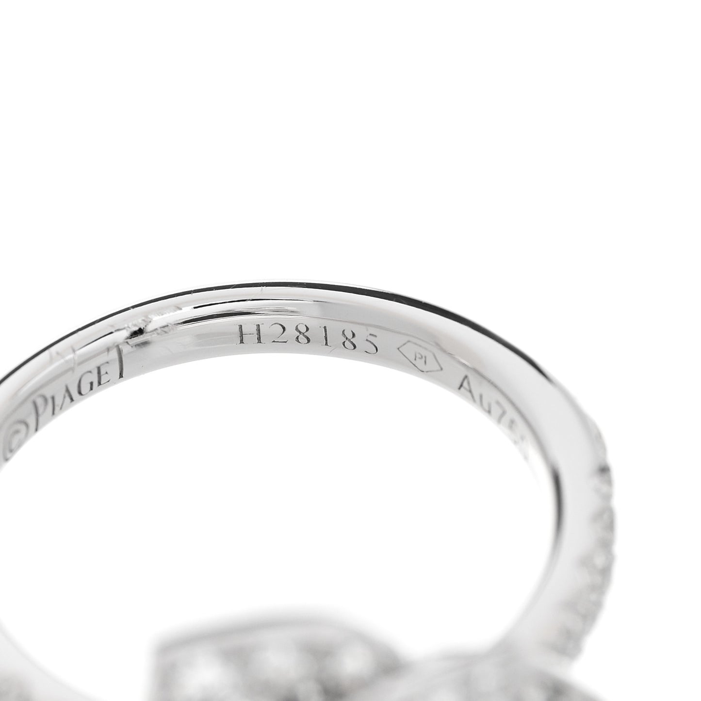 18K White Gold Diamond Rose Ring 49 4.75