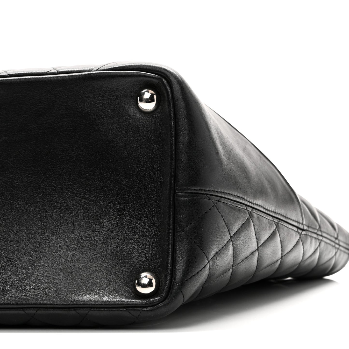Calfskin Quilted Large Cambon Tote Black