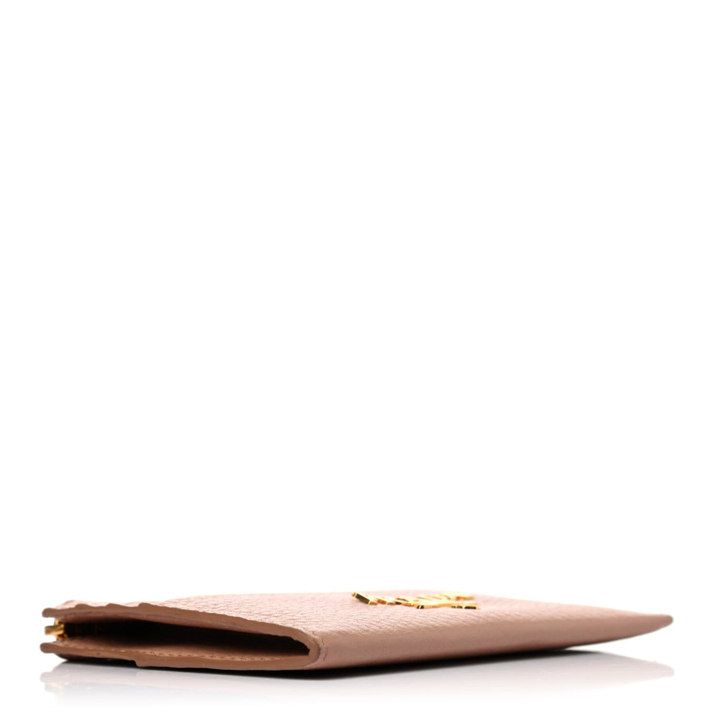 Vitello Grain Zip Card Holder Cammeo