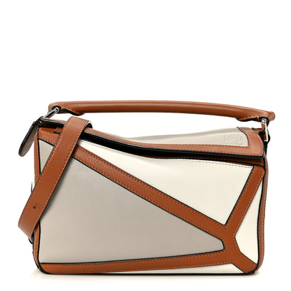 Loewe Calfskin Small Graphic Puzzle Bag Ghost Soft White 1 of 11