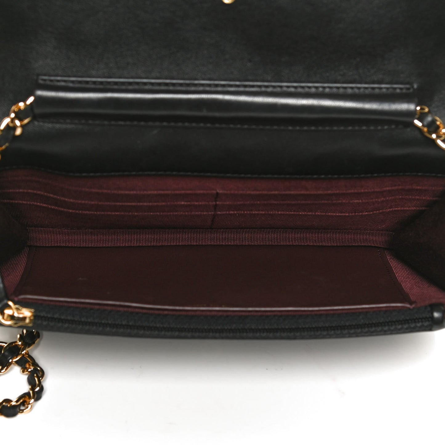 Lambskin Quilted Wallet On Chain WOC Black