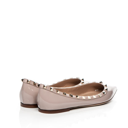 Valentino Garavani Patent Rockstud Ballerina Flats 39.5 Poudre 4 of 7