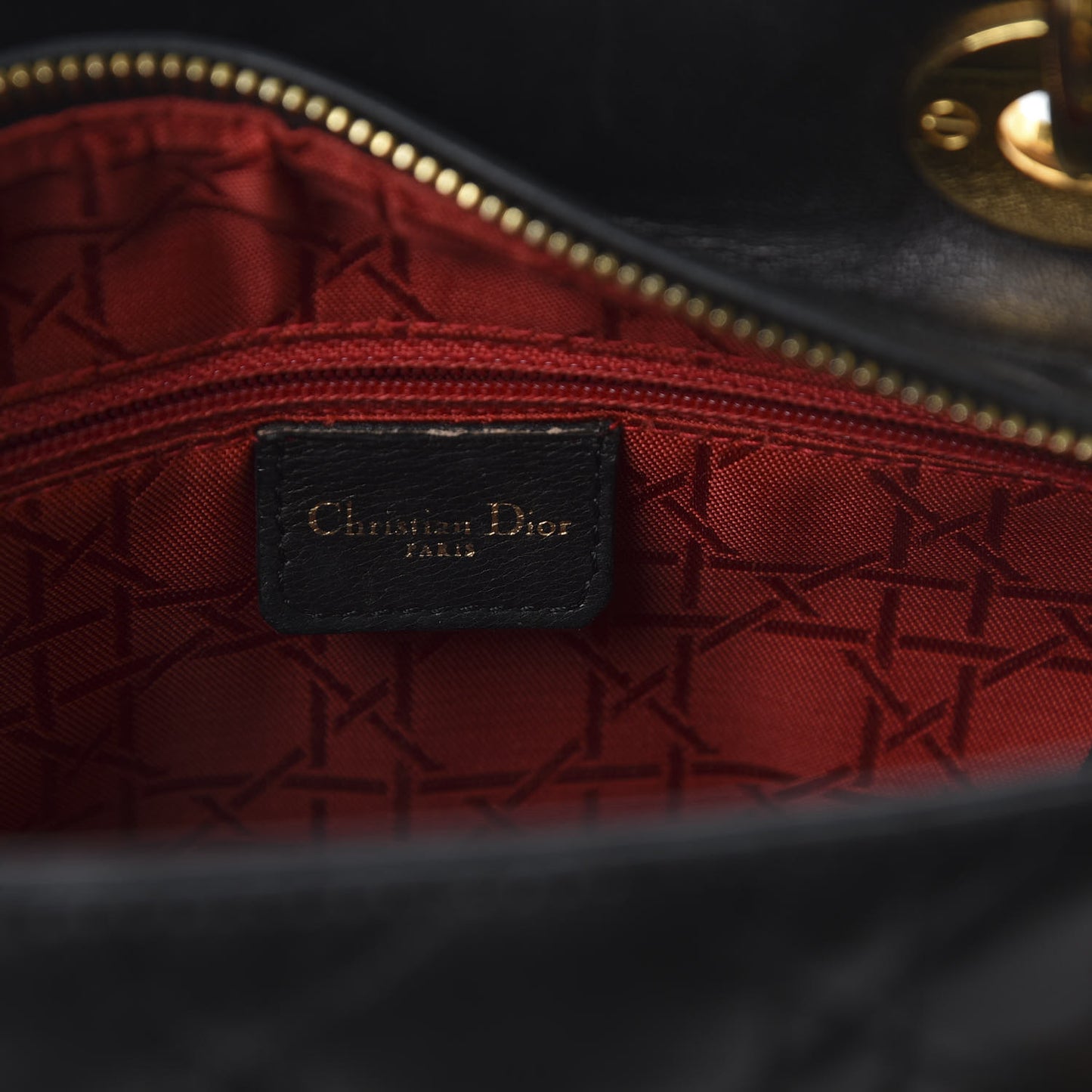 Lambskin Cannage Medium Lady Dior Black