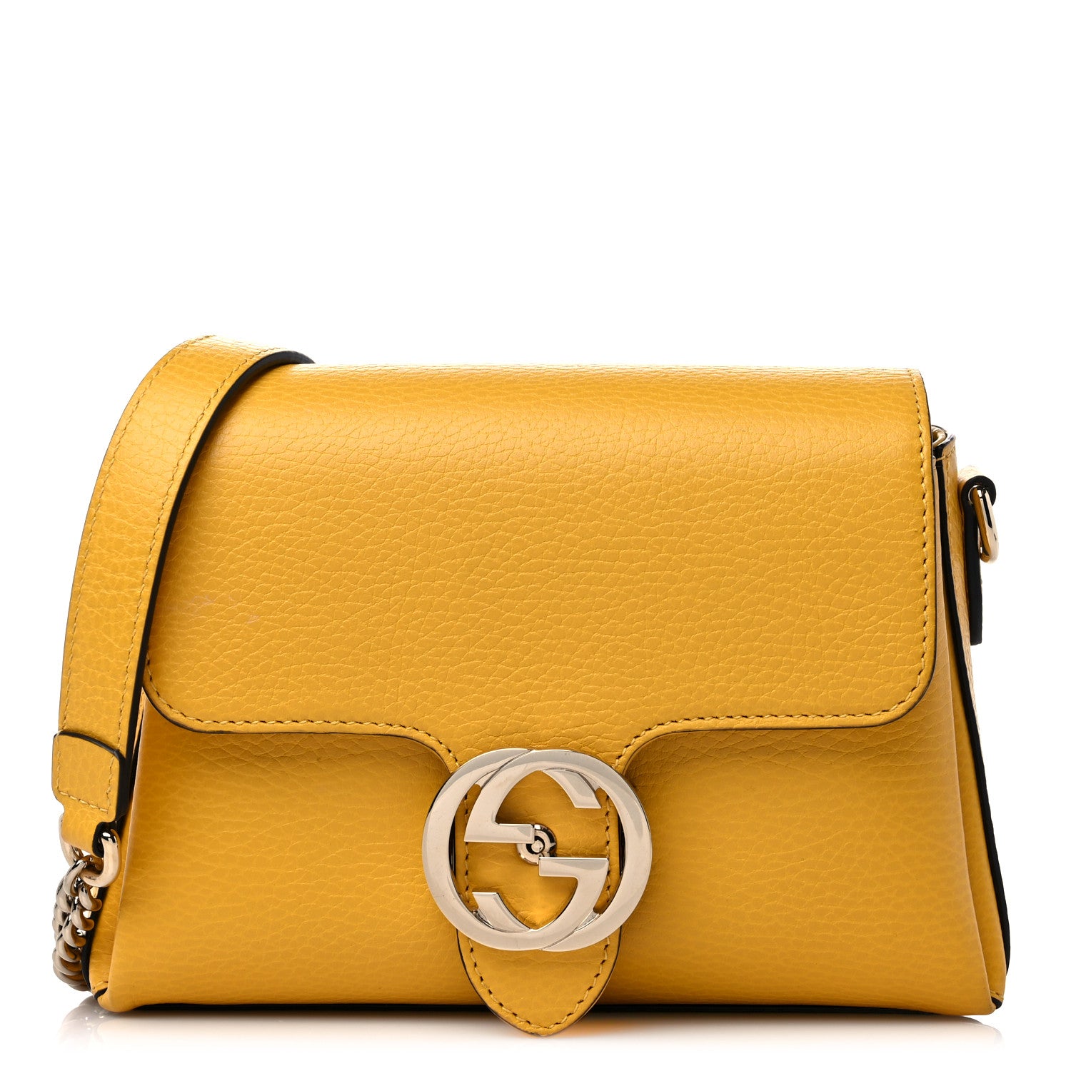 Gucci Dollar Calfskin Interlocking G Crossbody Bag New Buttercup 1 of 10