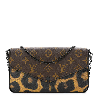 Louis Vuitton Monogram Animal Print Pochette Felicie Chain Wallet 3 of 13