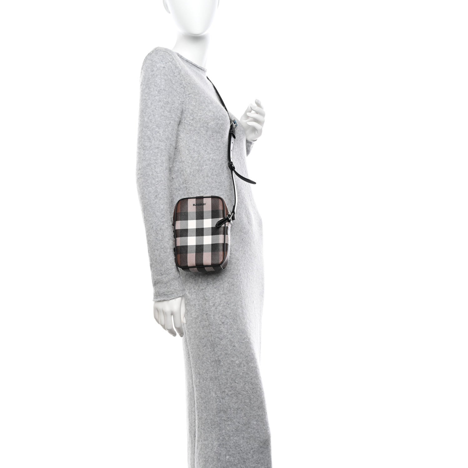 Burberry Canvas Check Vertical Paddy Bag Birch Brown 2 of 11