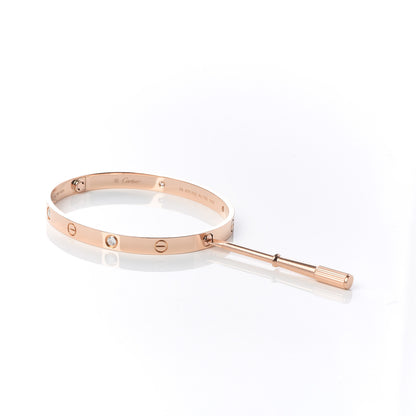 Cartier 18K Pink Gold 4 Diamond LOVE Bracelet 19 4 of 6