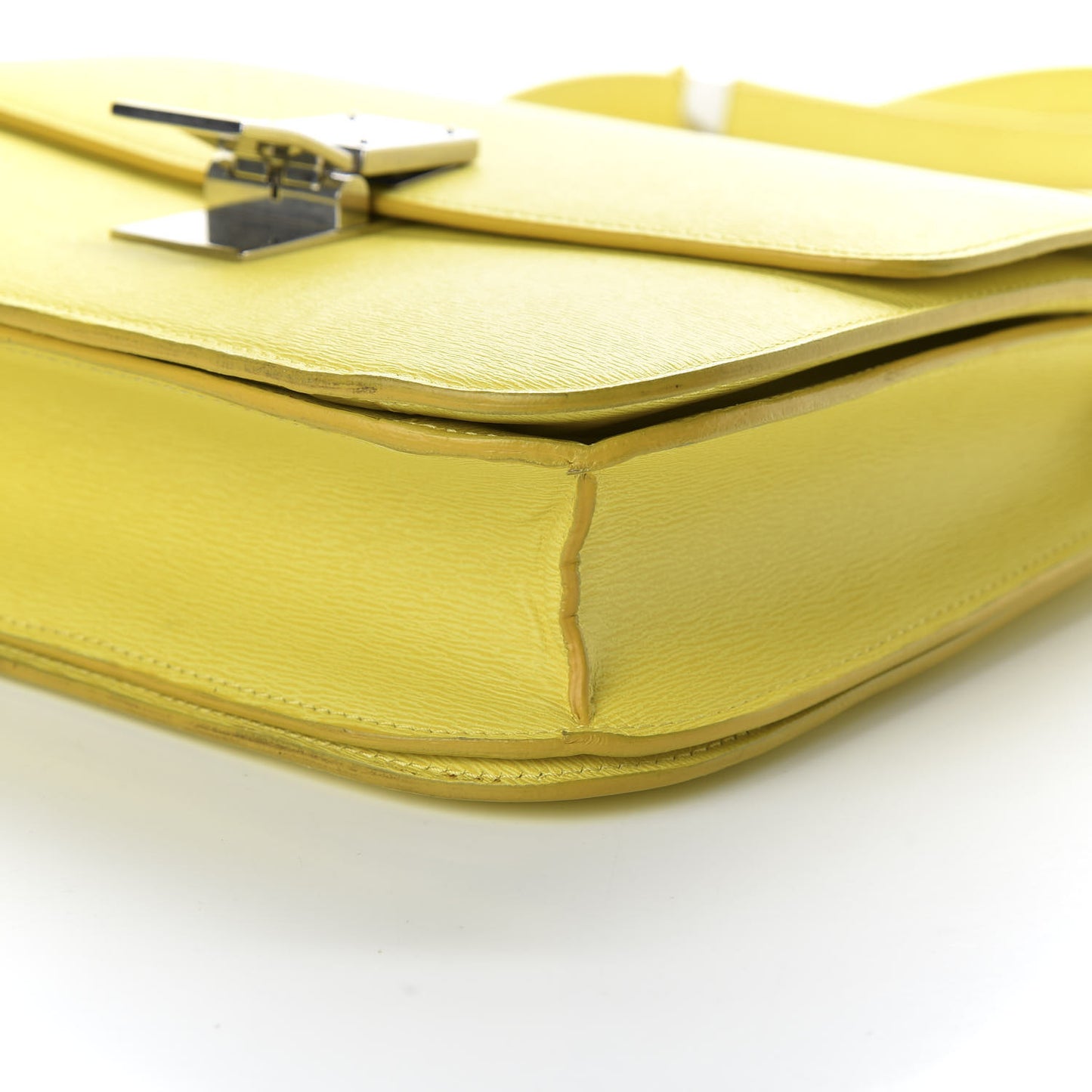 Liege Calfskin Medium Classic Box Flap Bag Fluo Yellow
