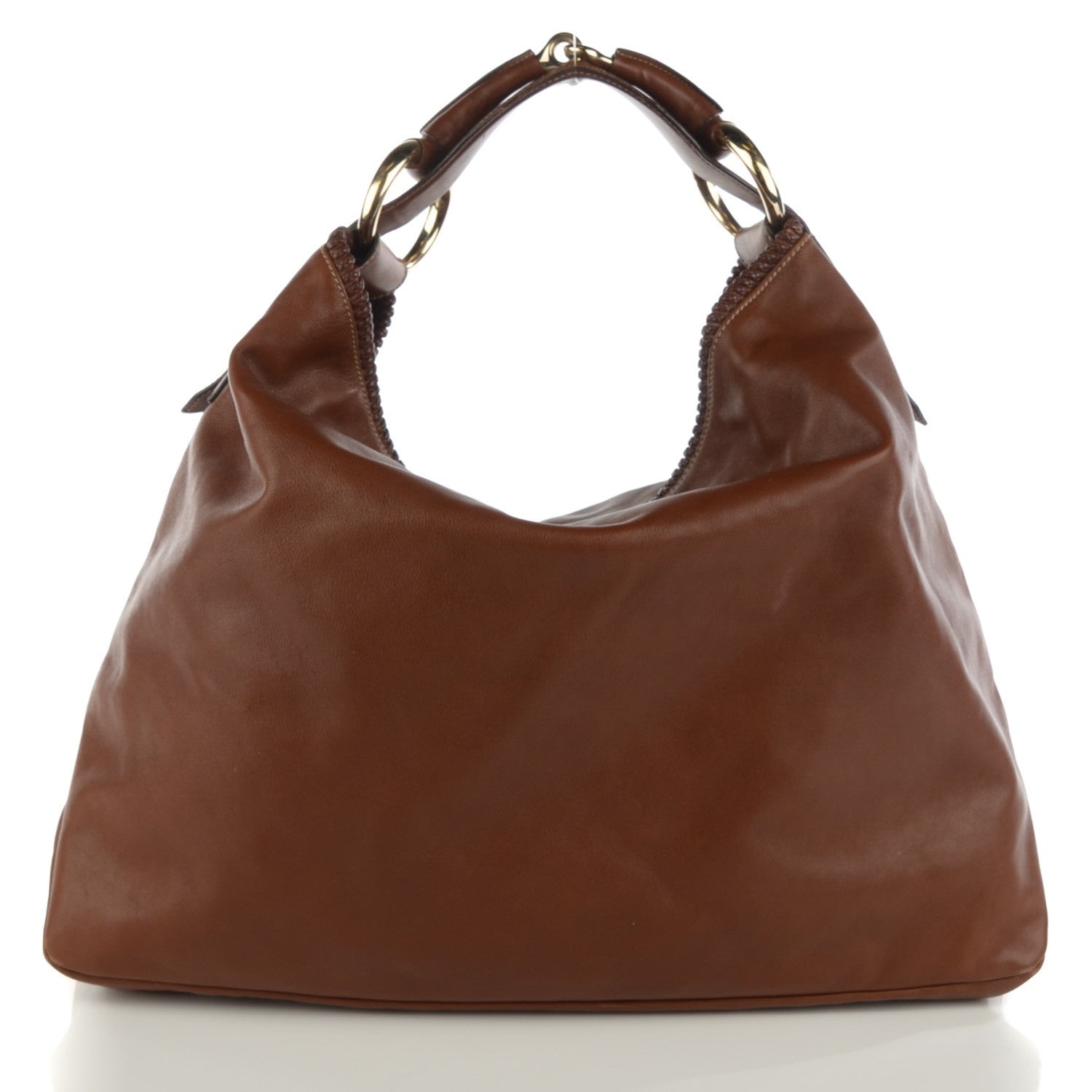 Gucci Calfskin Large Horsebit Chain Hobo Brown 1 of 9