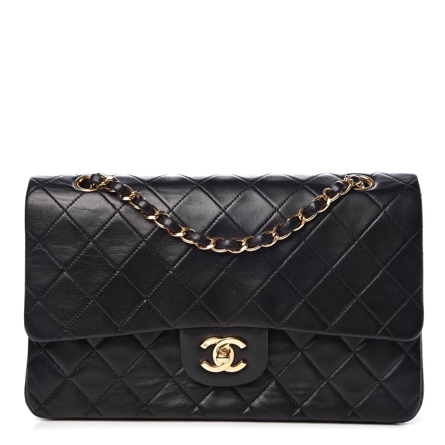 Chanel Lambskin Quilted Medium Double Flap Black 1 of 10