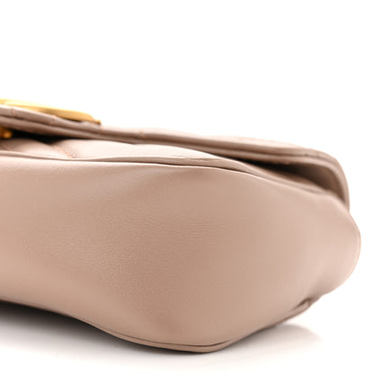 Gucci Calfskin Matelasse Super Mini GG Marmont Shoulder Bag Porcelain Rose 10 of 11