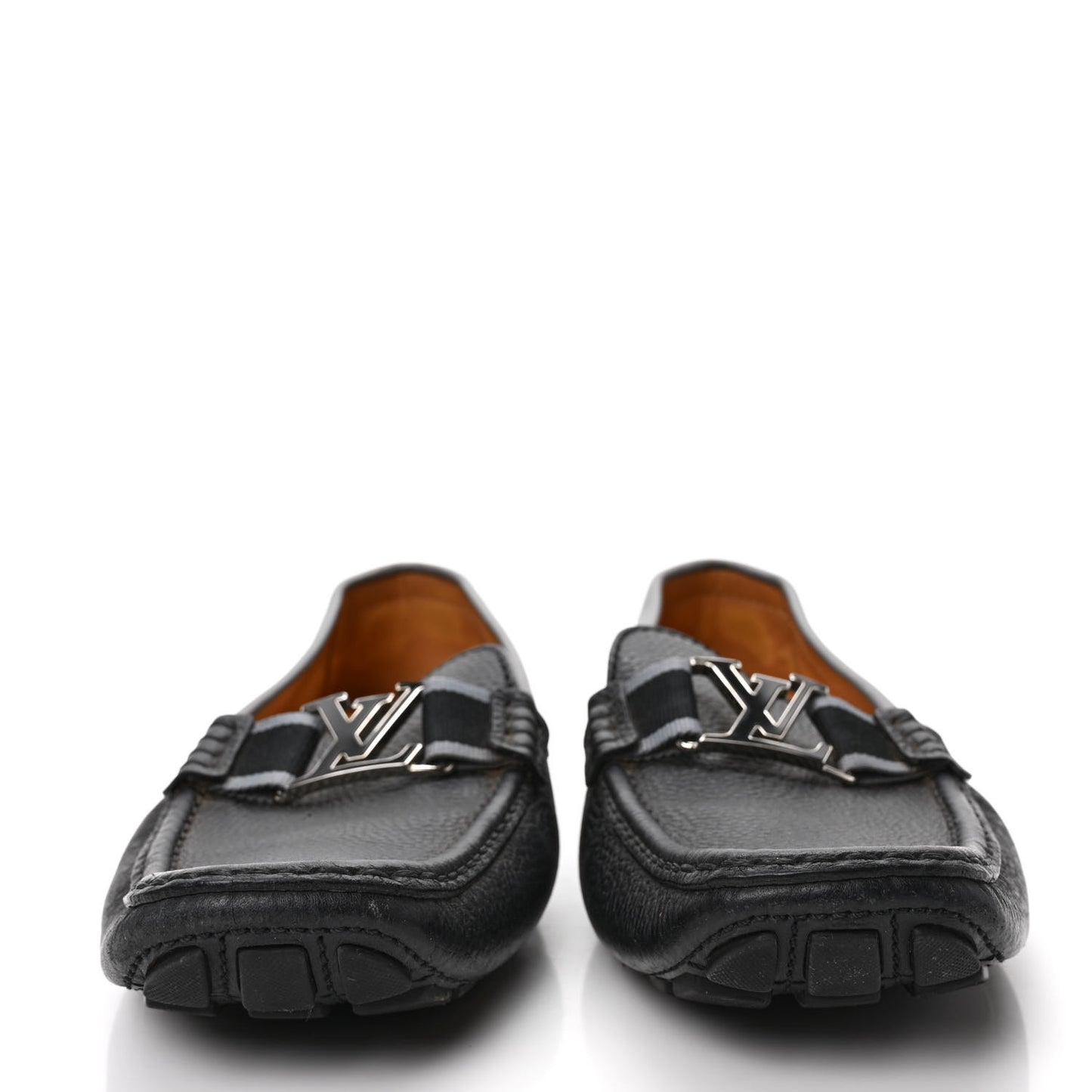 Calfskin Mens Monte Carlo Shoe Moccasin Loafers 9 Black