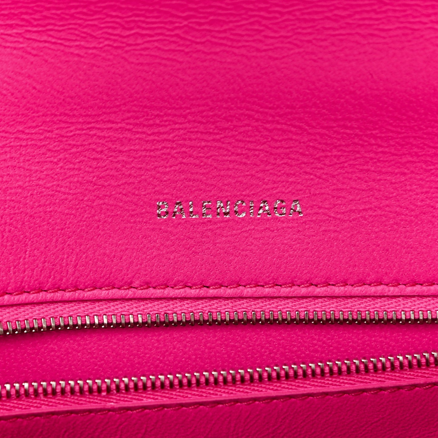 Shiny Box Calfskin Small Hourglass Top Handle Bag Acid Fuchsia