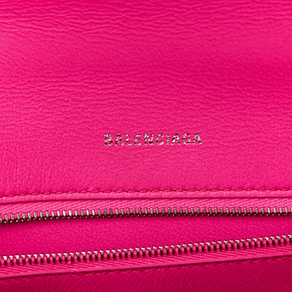 Balenciaga Shiny Box Calfskin Small Hourglass Top Handle Bag Acid Fuchsia 6 of 10