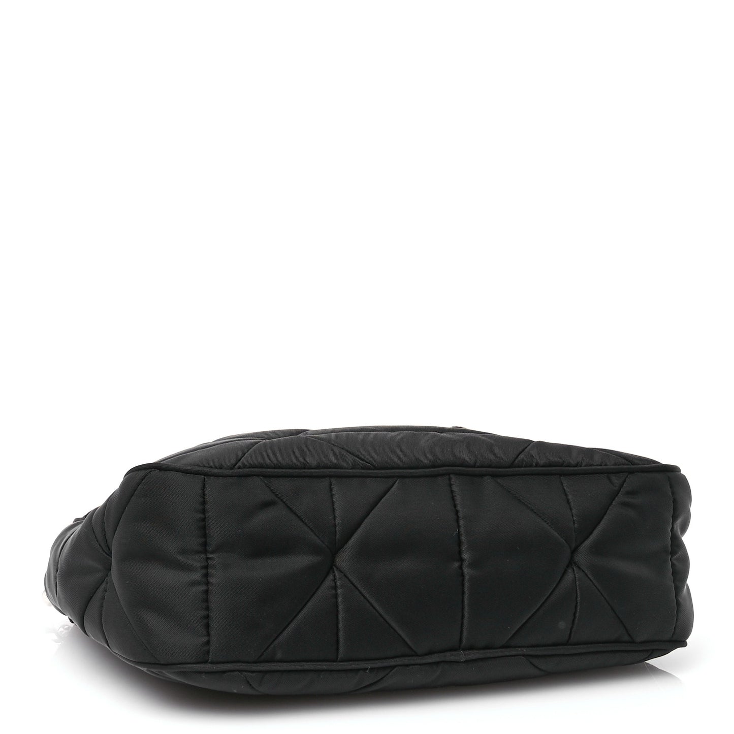 Re-Nylon Triangle Padded Patchwork Shoulder Bag Black